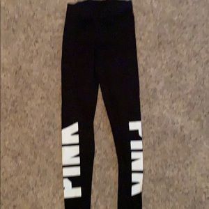 Pink Victoria’s Secret black leggings